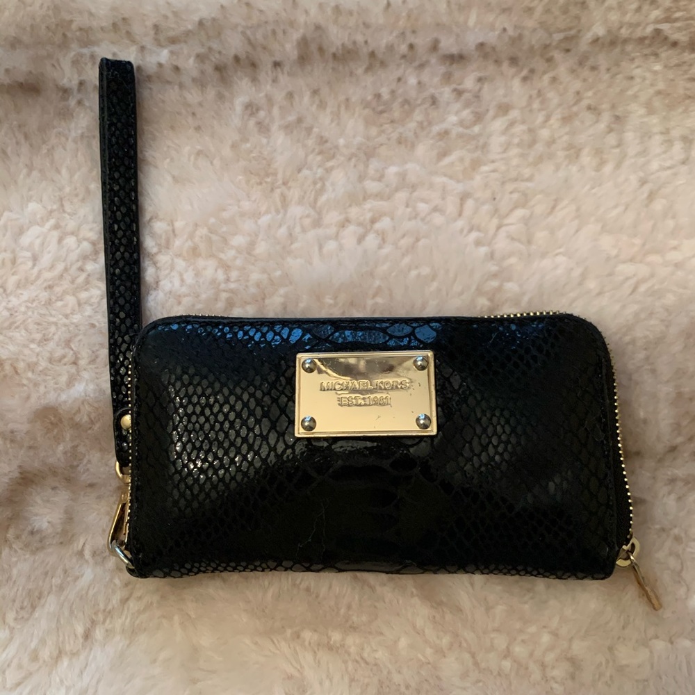 Michael Kors Black Snakeskin Wallet
